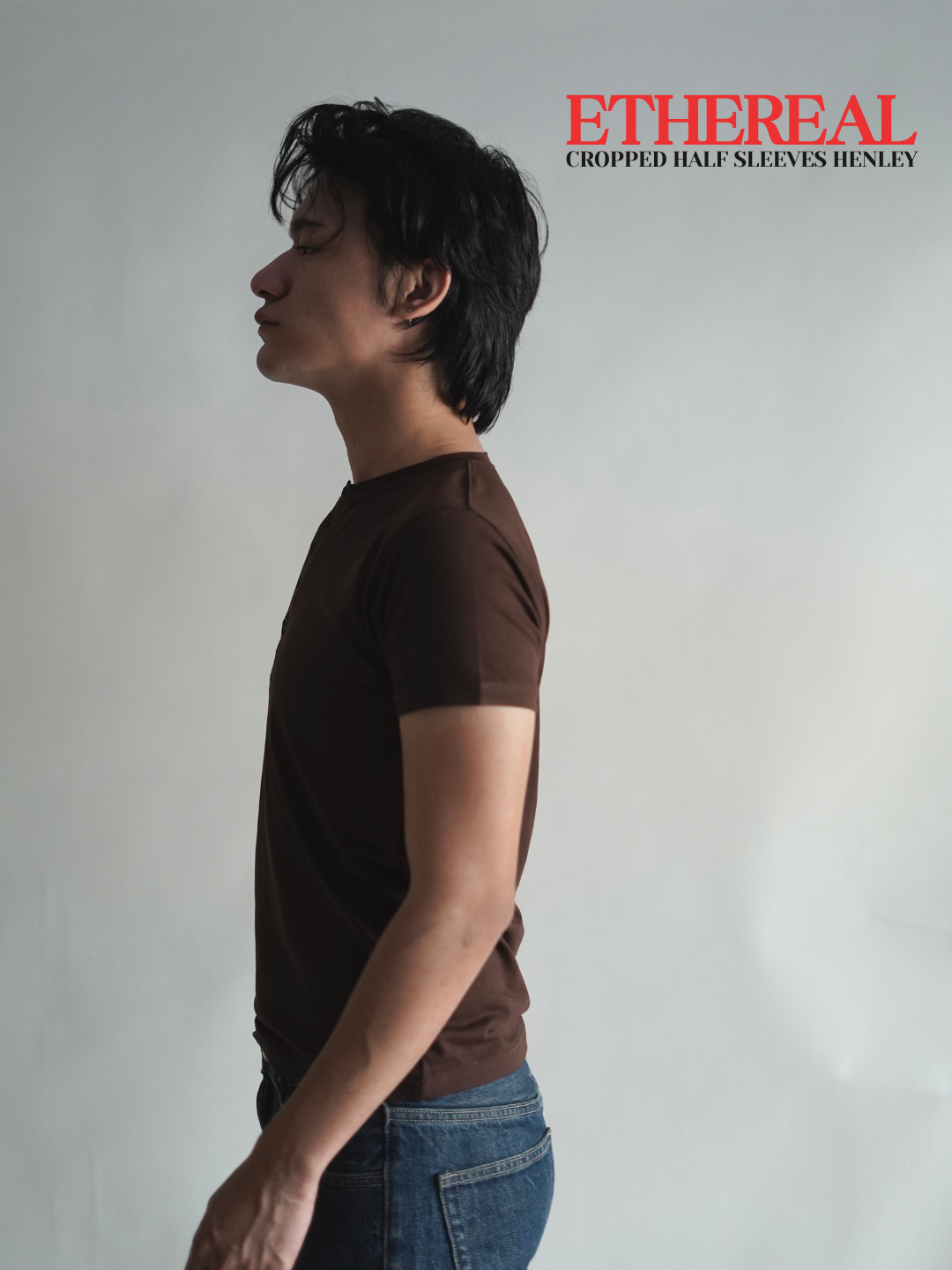 ETHEREAL SLIM CROPPED HALF SLEEVES HENLEY