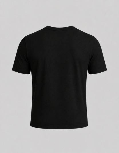 ETHEREAL SLIM CROPPED HALF SLEEVES HENLEY/ BLACK