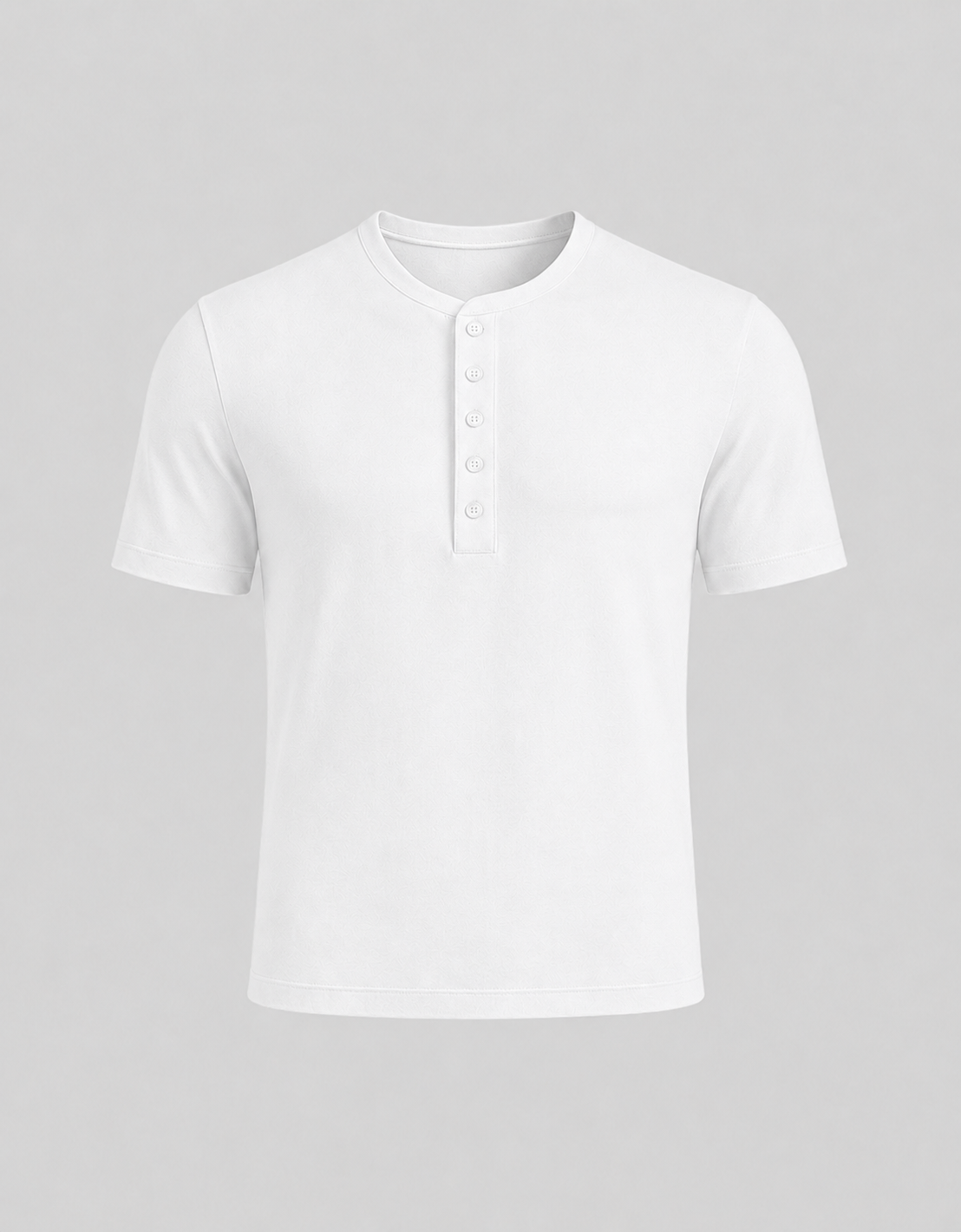 ETHEREAL SLIM CROPPED HALF SLEEVES HENLEY/ WHITE
