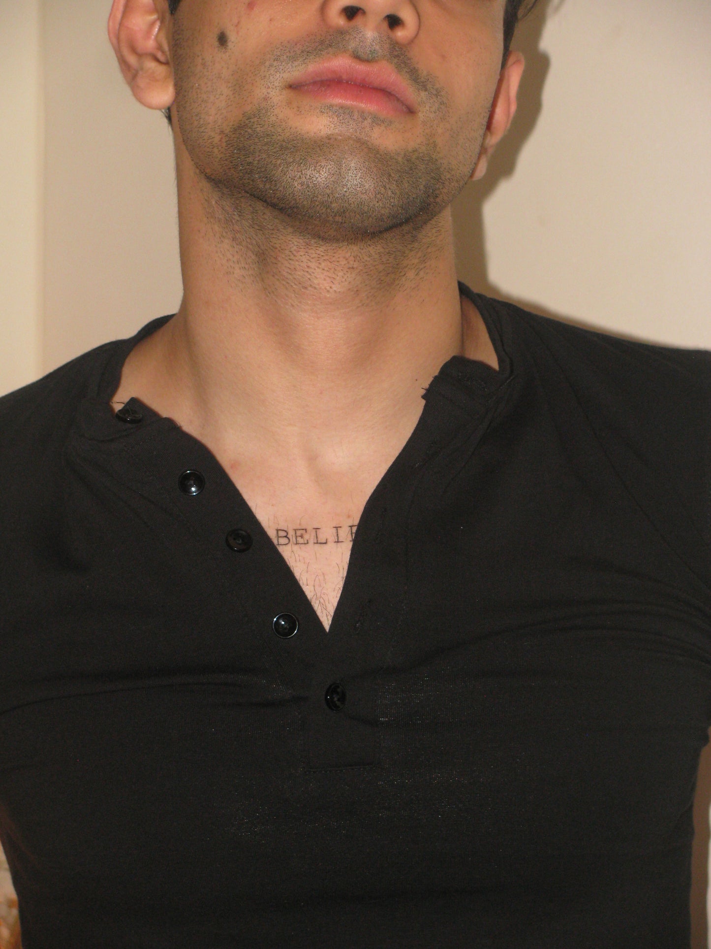 ETHEREAL SLIM FULL SLEEVES HENLEY / BLACK