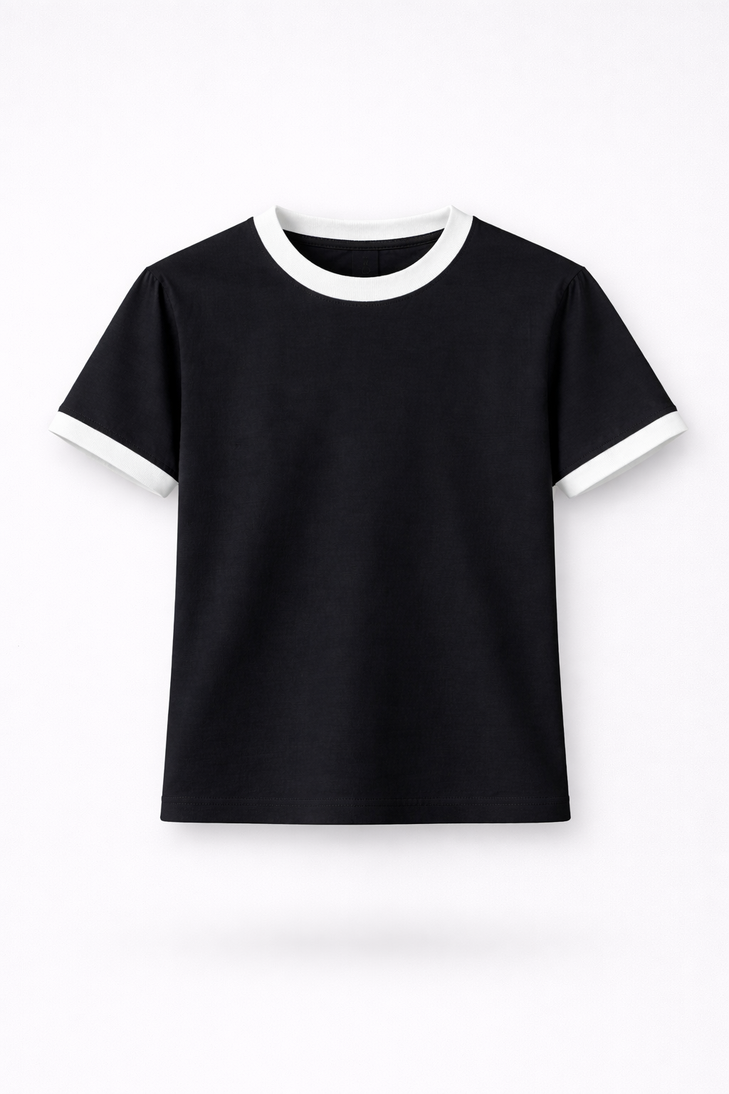 STOCKHOLM CROPPED RINGER TEE / BLACK