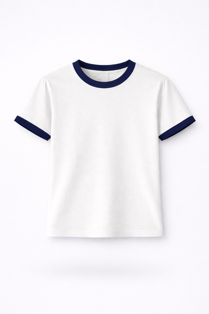 STOCKHOLM CROPPED RINGER TEE / WHITE