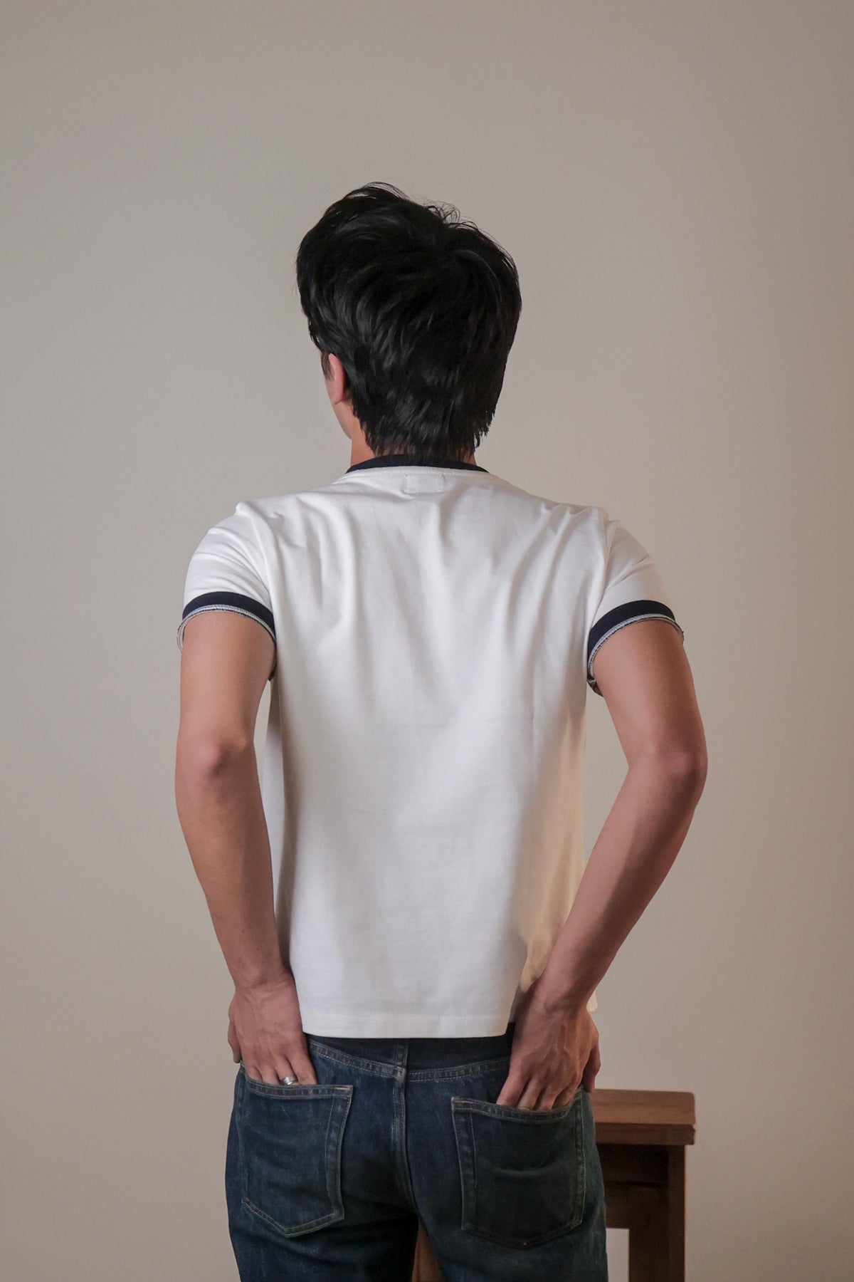 STOCKHOLM CROPPED RINGER TEE / WHITE