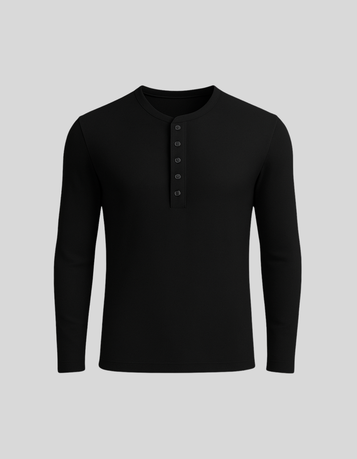 ETHEREAL SLIM FULL SLEEVES HENLEY / BLACK