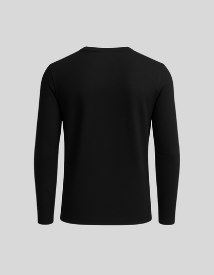 ETHEREAL SLIM FULL SLEEVES HENLEY / BLACK