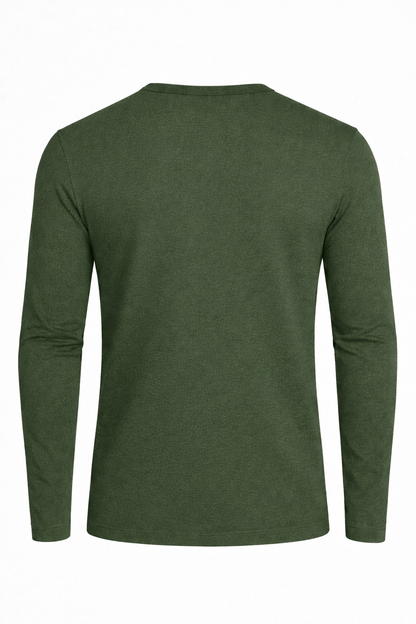 ETHEREAL SLIM FULL SLEEVES HENLEY / LIGHT OLIVE