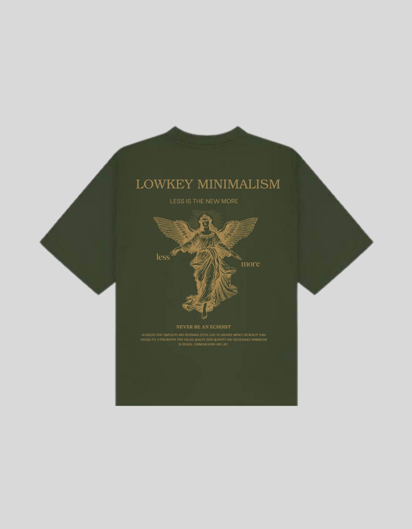 LOWKEY MINIMALISM OLIVE GREEN T-SHIRT